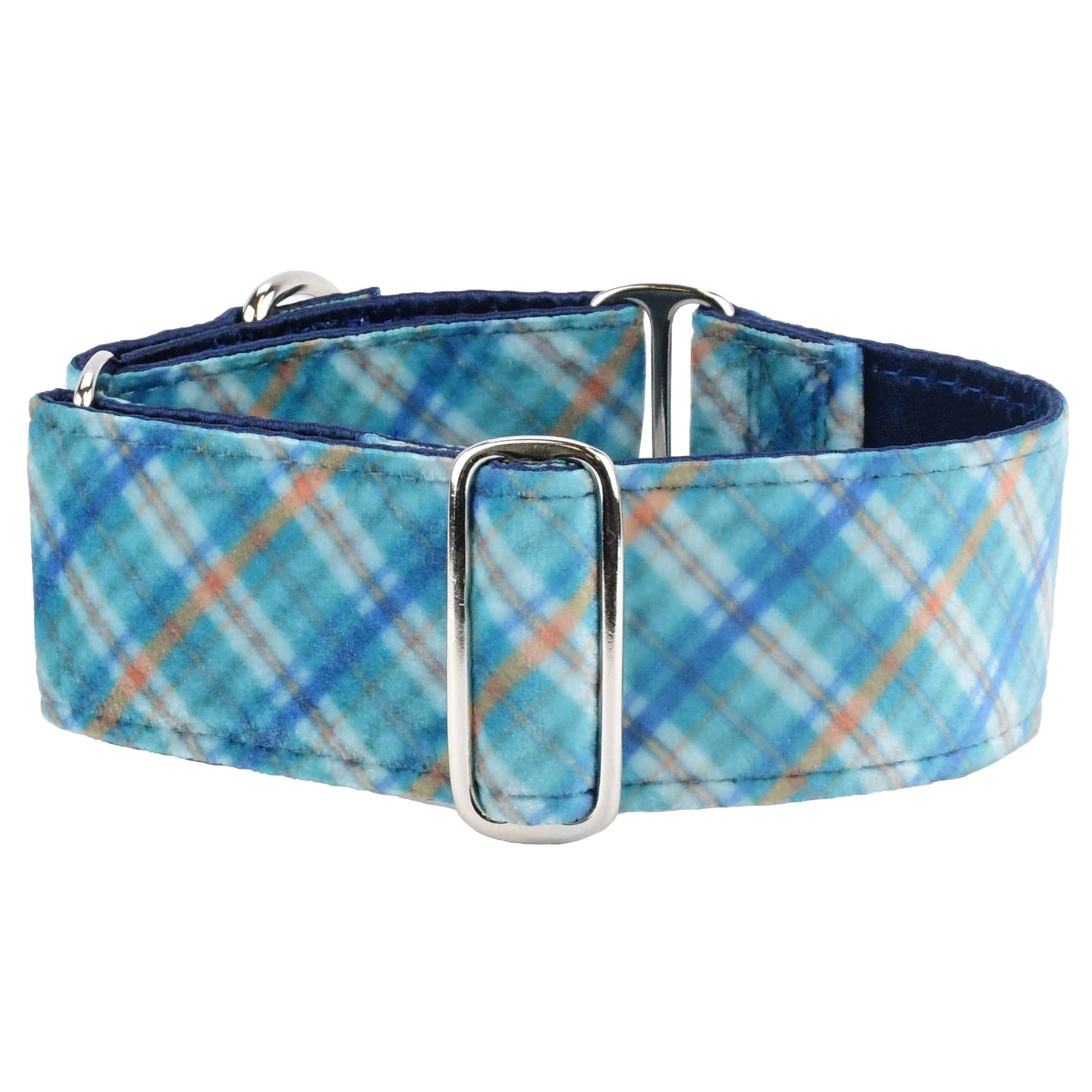 Martingale Collar (Blue Plaid, 2" Thick)